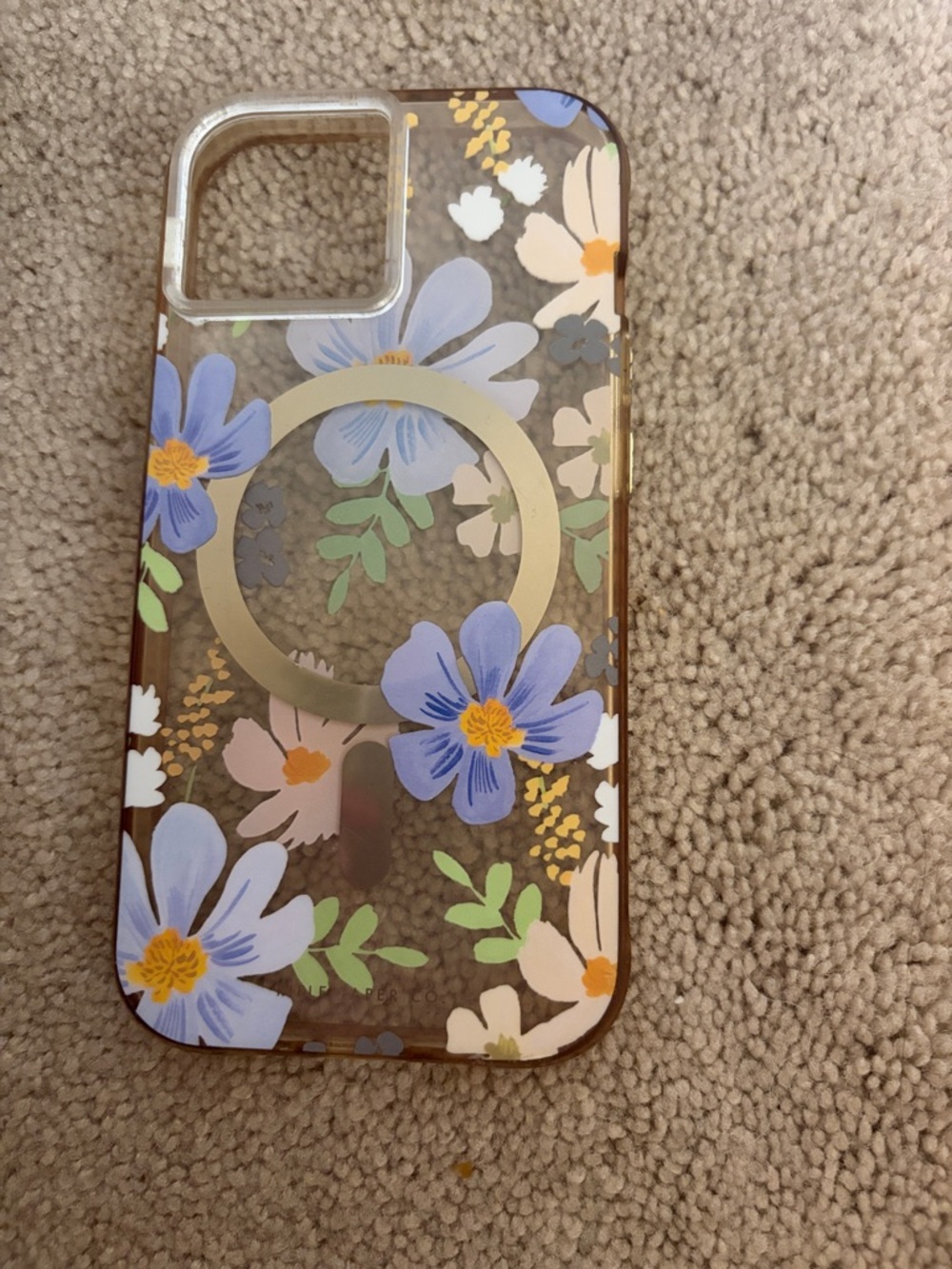 Rifle paper Floral Clear MagSafe-Compatible Phone Case - Blue & Green iPhone 15